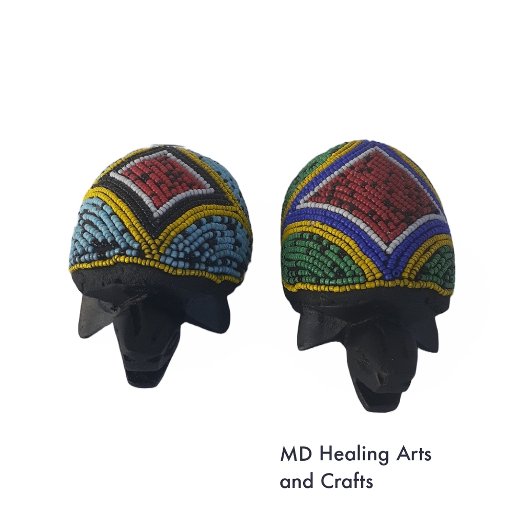 Colorful Beaded Turtle Figurines